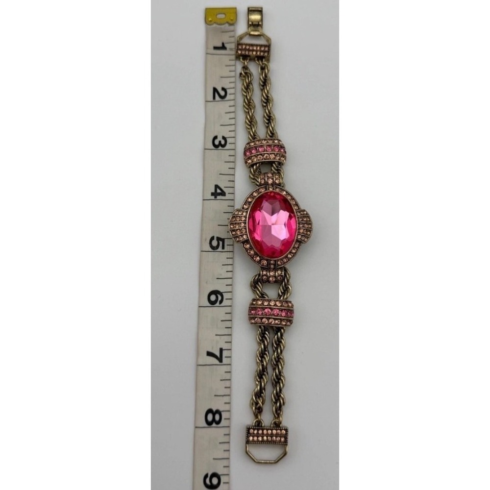 HEIDI DAUS "CHAIN OF EVENTS" PINK‎ CRYSTAL BRACELET STUNNING! NEW! - Picture 3 of 4